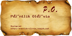 Pántlik Olívia névjegykártya